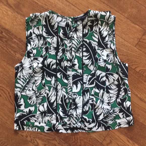 NWOT—Zara sleeveless tropical print top sz XS - Picture 3 of 5